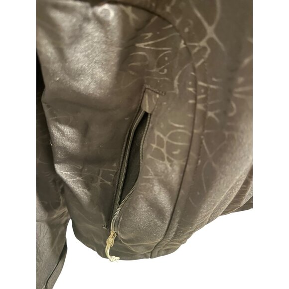 👗 2/$30 👗  Black Hooded Soft Shell Jacket Abstract Pattern & Zipper Pockets - Picture 5 of 9